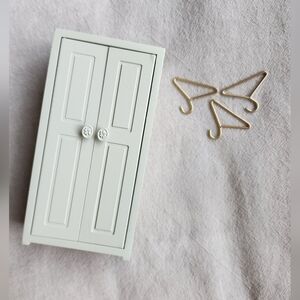 Maileg Mouse Wooden Closet With Gold Metal Hangers